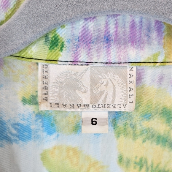 Alberto Makali Womens Colorful Lace Up Detail Short Jacket Sz 6 Vintage Light - Picture 7 of 12